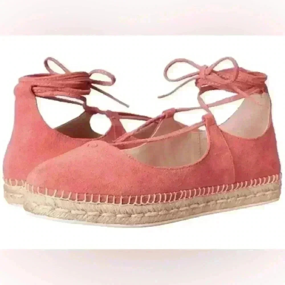 Steve Madden women’s Coral Suede Espadrille Flats with Ankle Wrap - Size 9B - Picture 1 of 8